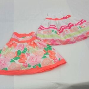 Gymboree Floral and Striped Baby Dress Lot Size 12-18 Months